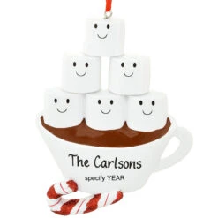 Personalized Hot Cocoa Family Of 6 Ornament