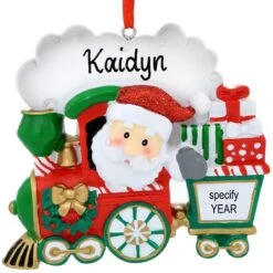 Personalized Train With Santa And Gifts Ornament