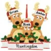 Personalized Reindeer Family Of 3 Ornament