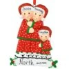 Personalized Pajama Family Of 3 Ornament