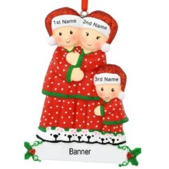 Personalized Pajama Family Of 3 Ornament 5 Personalized Pajama Family Of 3 Ornament -Christmas Decoration Store 1200447 web 3