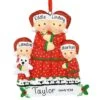 Personalized Pajama Family Of 4 Ornament