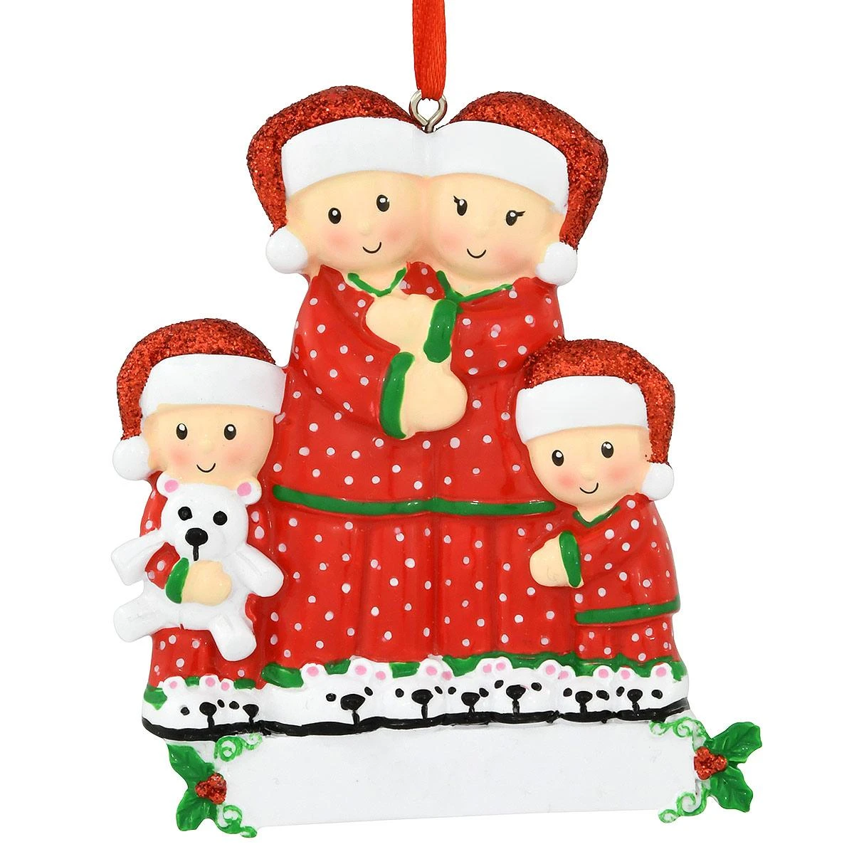 Personalized Pajama Family Of 4 Ornament 2 Personalized Pajama Family Of 4 Ornament - Image 2