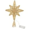 13 Inch Star With Bronzed Gold Thread Battery Operated LED Tree Topper