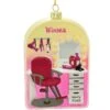Personalized Hair Salon With Styling Tools Glass Ornament