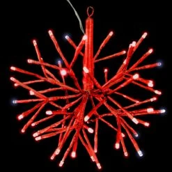 Red Sphere With Twinkle And Shimmer LED Lights