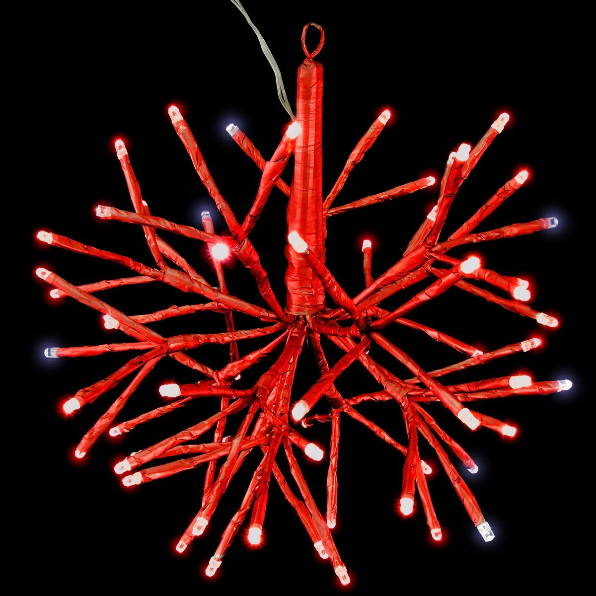 Red Sphere With Twinkle And Shimmer LED Lights 1 Red Sphere With Twinkle And Shimmer LED Lights