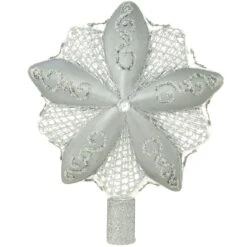 7.25 Inch Silver Star Glass Tree Topper