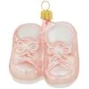 Baby Shoes Pink Glass Ornament
