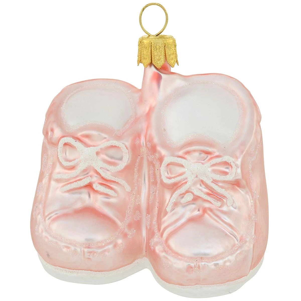 Baby Shoes Pink Glass Ornament 1 Baby Shoes Pink Glass Ornament