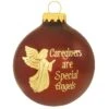 Caregivers Are Special Angels Shiny Burgundy Glass Ornament