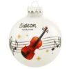 Personalized Viola Violin With Music Staff And Stars Glass Ornament