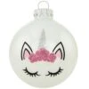 Unicorn Face Glass Ornament