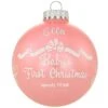 Personalized Baby's First Christmas Glossy Pink Glass Ornament