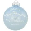 Personalized Baby's First Christmas Glossy Blue Glass Ornament