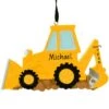 Personalized Yellow Backhoe Resin Ornament