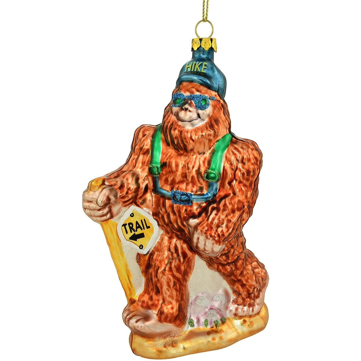 Big Foot Hiker Glass Ornament 1 Big Foot Hiker Glass Ornament