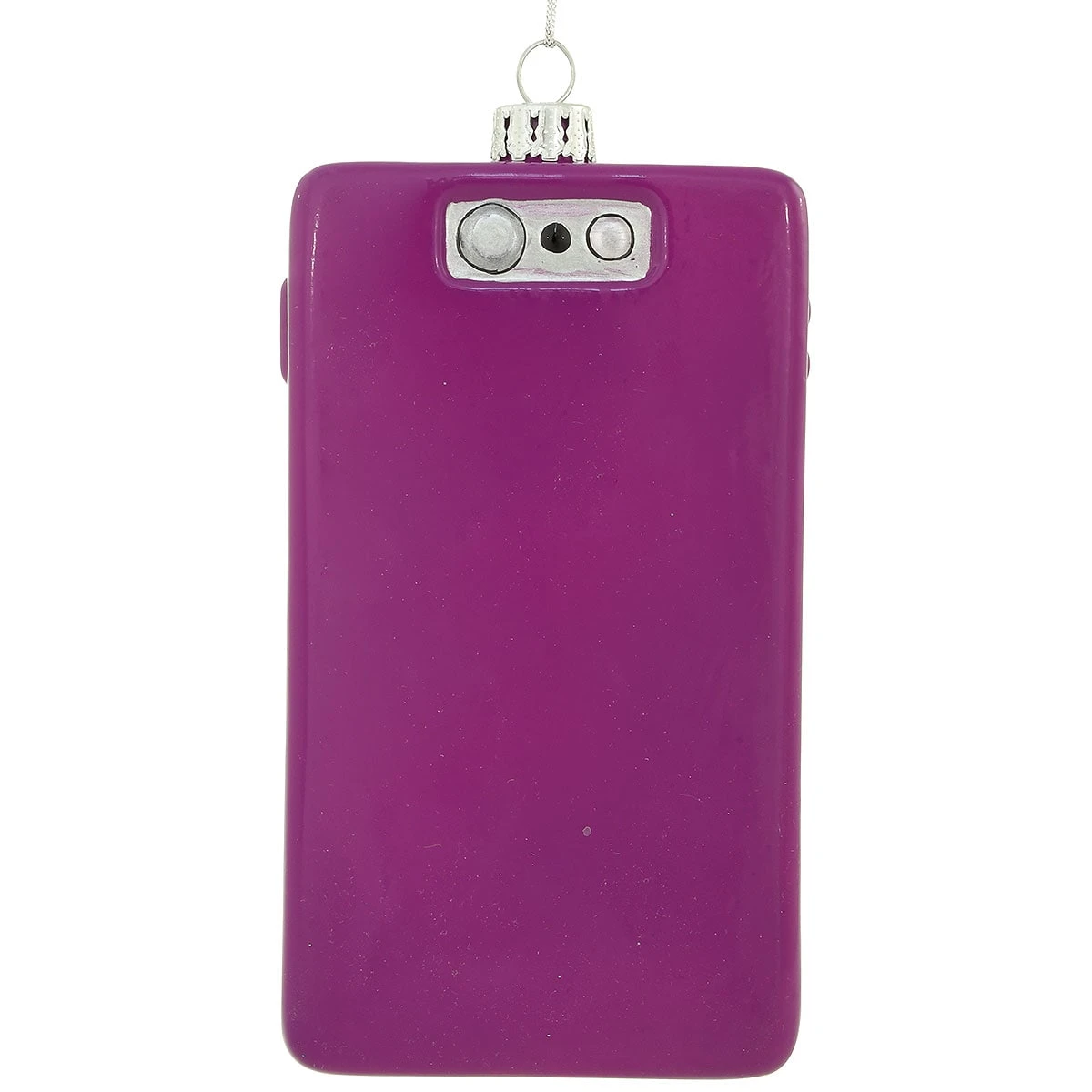 Personalized Smart Phone Purple Glass Ornament 2 Personalized Smart Phone Purple Glass Ornament - Image 2