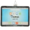 Personalized Black Christmas Tablet Glass Ornament