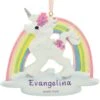 Personalized Unicorn And Rainbow Ornament