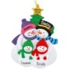 Personalized Snow Family With 2 Children Resin Ornament