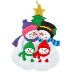 Personalized Snow Family With 2 Children Resin Ornament -Christmas Decoration Store 1211786 web 3