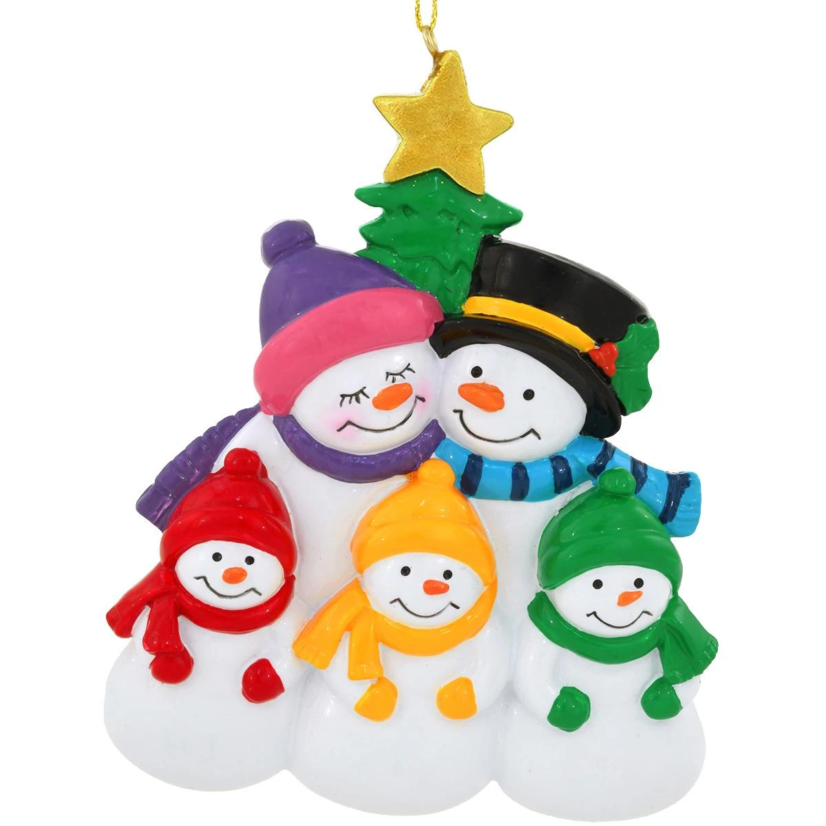 Personalized Snow Family With 3 Children Resin Ornament 3 Personalized Snow Family With 3 Children Resin Ornament - Image 3