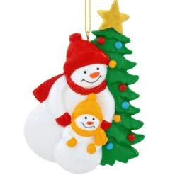 Personalized Snowman With 1 Child Resin Ornament -Christmas Decoration Store 1211789 web 3