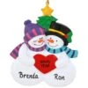Personalized Snow Couple With Heart And Christmas Tree Resin Ornament