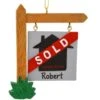 Personalized Sold Real Estate Sign Ornament