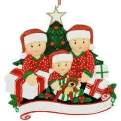 Personalized Family Of 3 Opening Presents Resin Ornament -Christmas Decoration Store 1212869 web 3