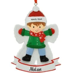 Personalized Snow Angel Boy Ornament