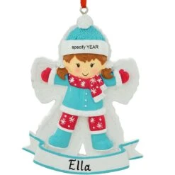 Personalized Snow Angel Girl Ornament