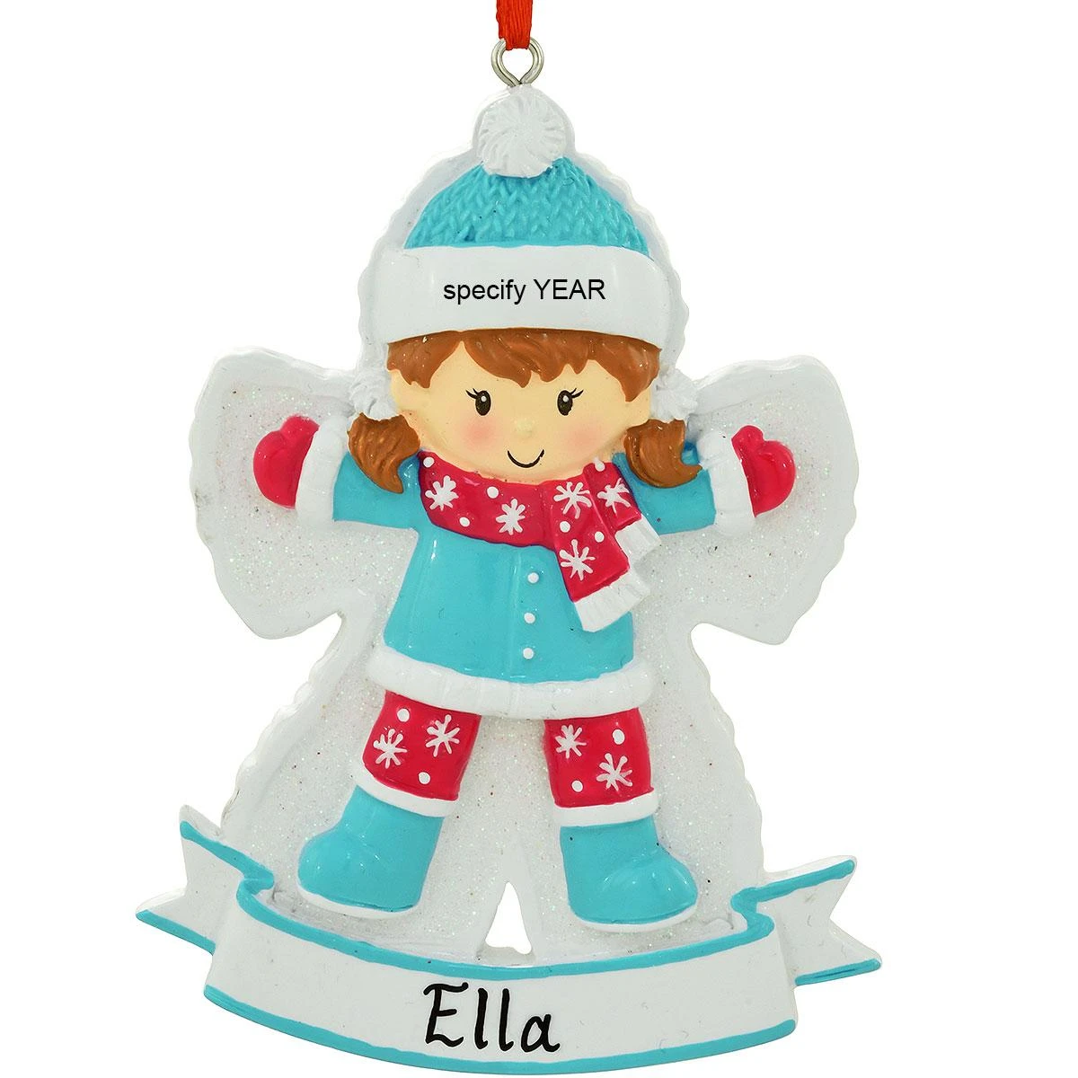 Personalized Snow Angel Girl Ornament 1 Personalized Snow Angel Girl Ornament