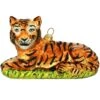 Tiger Resting In Grass Glass Ornament