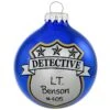 Personalized Detective Badge Blue Glass Ornament