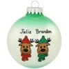 Personalized Reindeer Couple Glass Ornament