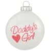 Daddy's Girl White Opal Glass Ornament