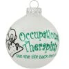 Occupational Therapist White Opal Glass Ornament