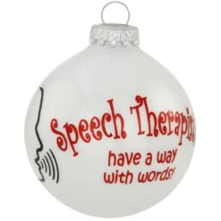Speech Therapist White Opal Glass Ornament