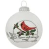 Let Heaven And Nature Sing With Cardinal Heart Gifts Glass Ornament