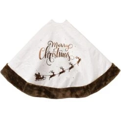 48 Inch Santa Sleigh White Tree Skirt