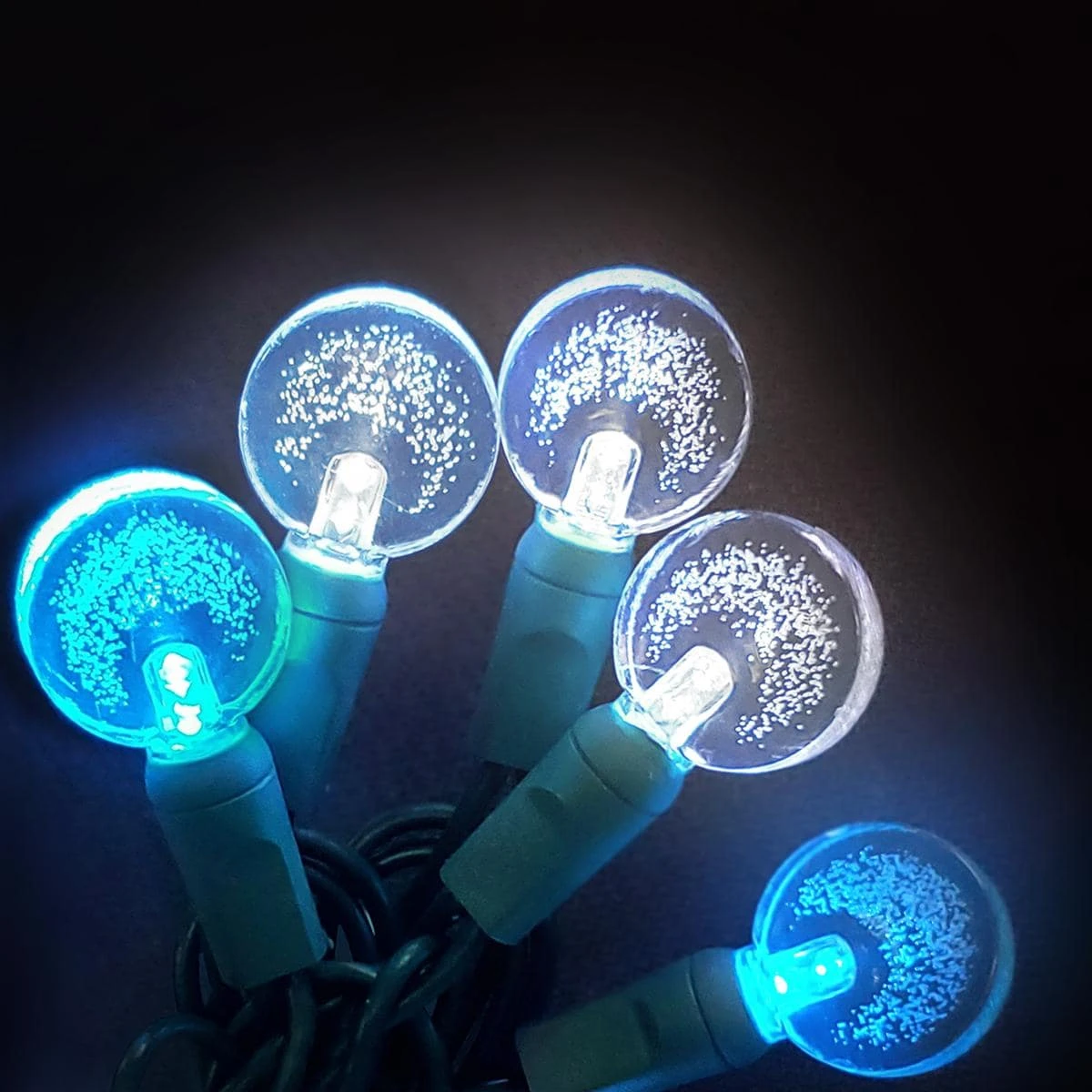 Pure White And Teal Disc Shaped 35 LED Light Set 1 Pure White And Teal Disc Shaped 35 LED Light Set