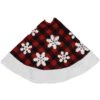 48 Inch Buffalo Plaid Tree Skirt With Snowflakes
