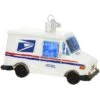 USPS Mail Truck Glass Ornament