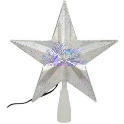 Merry Christmas Star Tree Topper With LED Color Changing Lights