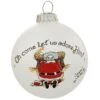 Oh Come Let Us Adore Him Santa Kneeling Heart Gifts Glass Ornament