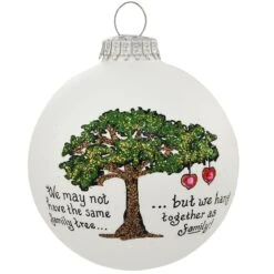 Friend Family Tree Heart Gifts Glass Ornament