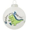 Grandson You're Dino-mite Heart Gifts Glass Ornament
