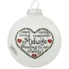 Midwife Heart Gifts Glass Ornament